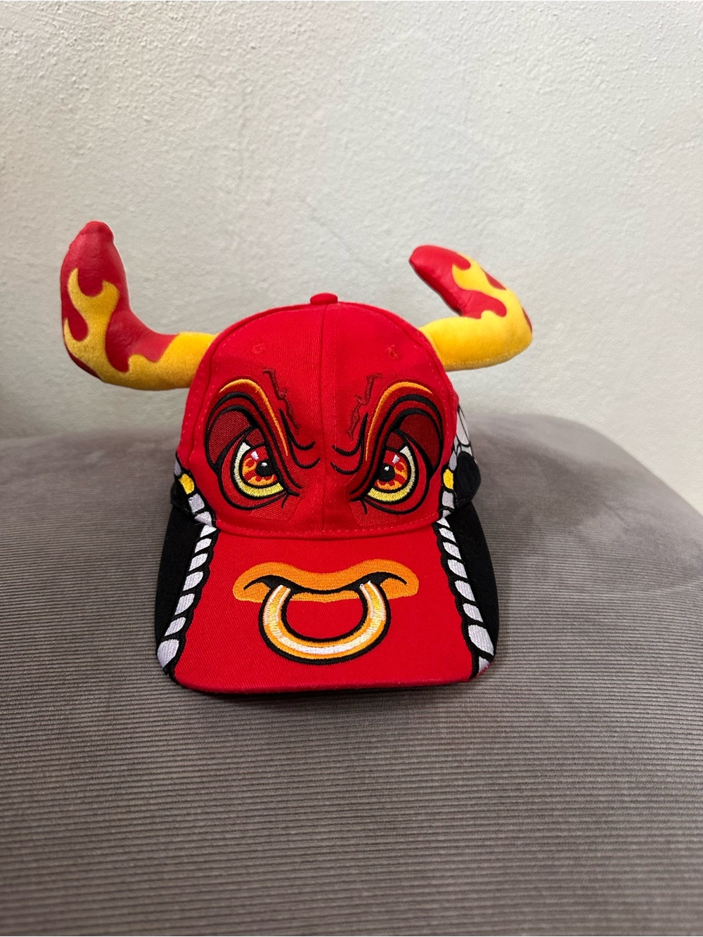 Monster Jam El Toro Loco Hat Cap Youth One Size Red Embroidered Adjustable Horns